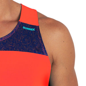 T-shirt with straps cube orange neon